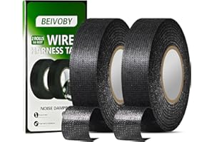 BEIVOBY 2 Rolls High Temp Wire Harness Tape (100FT Total) – OEM-Grade Automotive Cloth Fabric Tape for Engine Wiring Loom, Cable Protection & Noise Dampening