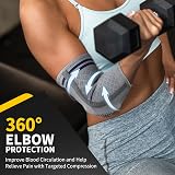 CAMBIVO Elbow Support 2 Pack with Gel Pad Dual Stabilizers Grey M view 6