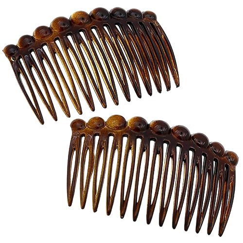 Camila Paris CP33/2 French Hair Side Comb Small Tortoise Shell French Twist  Hair Combs Decorative, Strong Hold Hair Clips for Women Bun Chignon Up-Do 