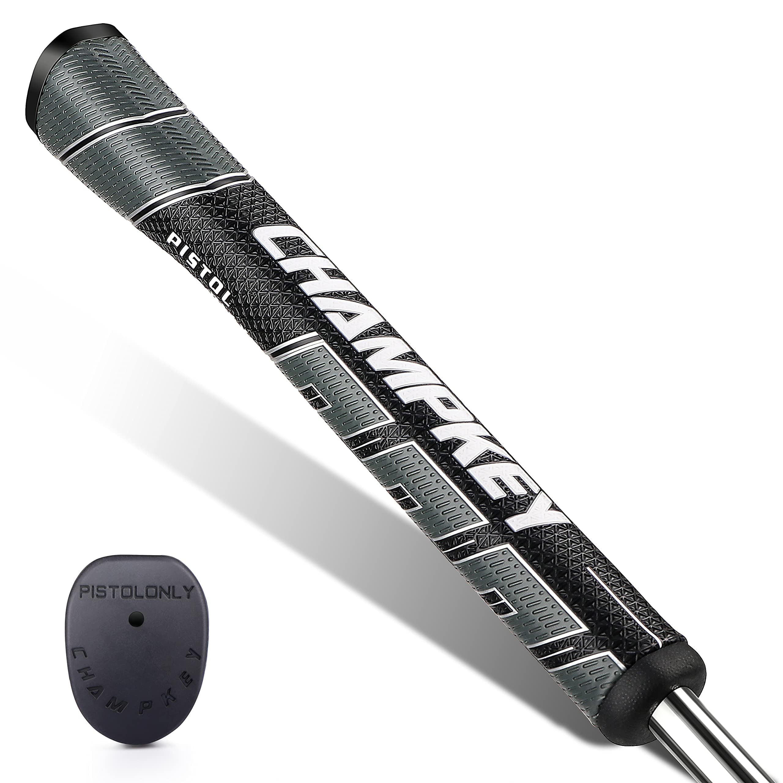 CHAMPKEY CT2 Pistol Golf Putter Grip | Lightweight and Comfortable Golf Grips | Advanced Texture Control and High Feedback Golf Putter Grips (Grey(Standard))