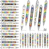 Sayglossy 36 Pcs Rainbow Pride Pens Gift Bulk LGBTQ Lesbian Gay Day Party Favors Love Is Love Courage Retractable Ballpoints for Women Men Couple Classroom Office Supplies