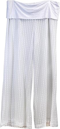 Kenneth Cole Reaction Swimsuit Cover Up Wide Leg Lace Pants White