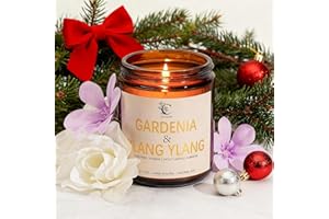 C CACALOM Scented Candles for Women,Gardenia & Ylang Ylang Scented Candles,7oz Hand-Poured for Serene Bedrooms & Spa Baths,Long-Lasting Floral Escape, Perfect for Meditation & Romantic Evenings