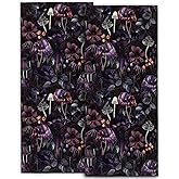 amepay Dark Botanical Hand Towels - 2 Pack, 14.5" X 28",Soft Microfiber Polyester Towel Set with Gothic Black Purple Floral Mushroom Pattern,for Art Bathroom Kitchen Spa Hotel Decor Gifts Women Girls