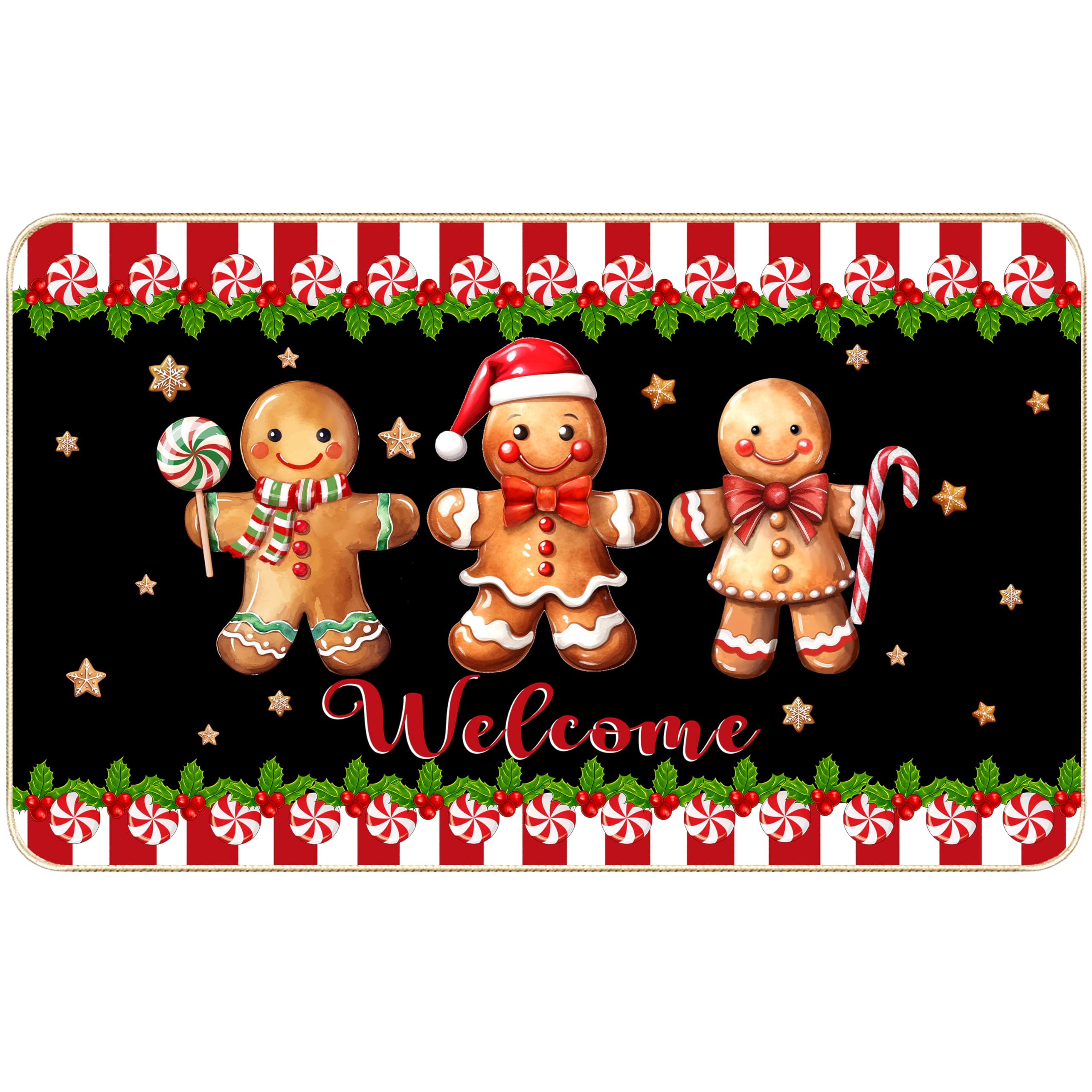 TREWAVE Christmas Doormat Gingerbread Man