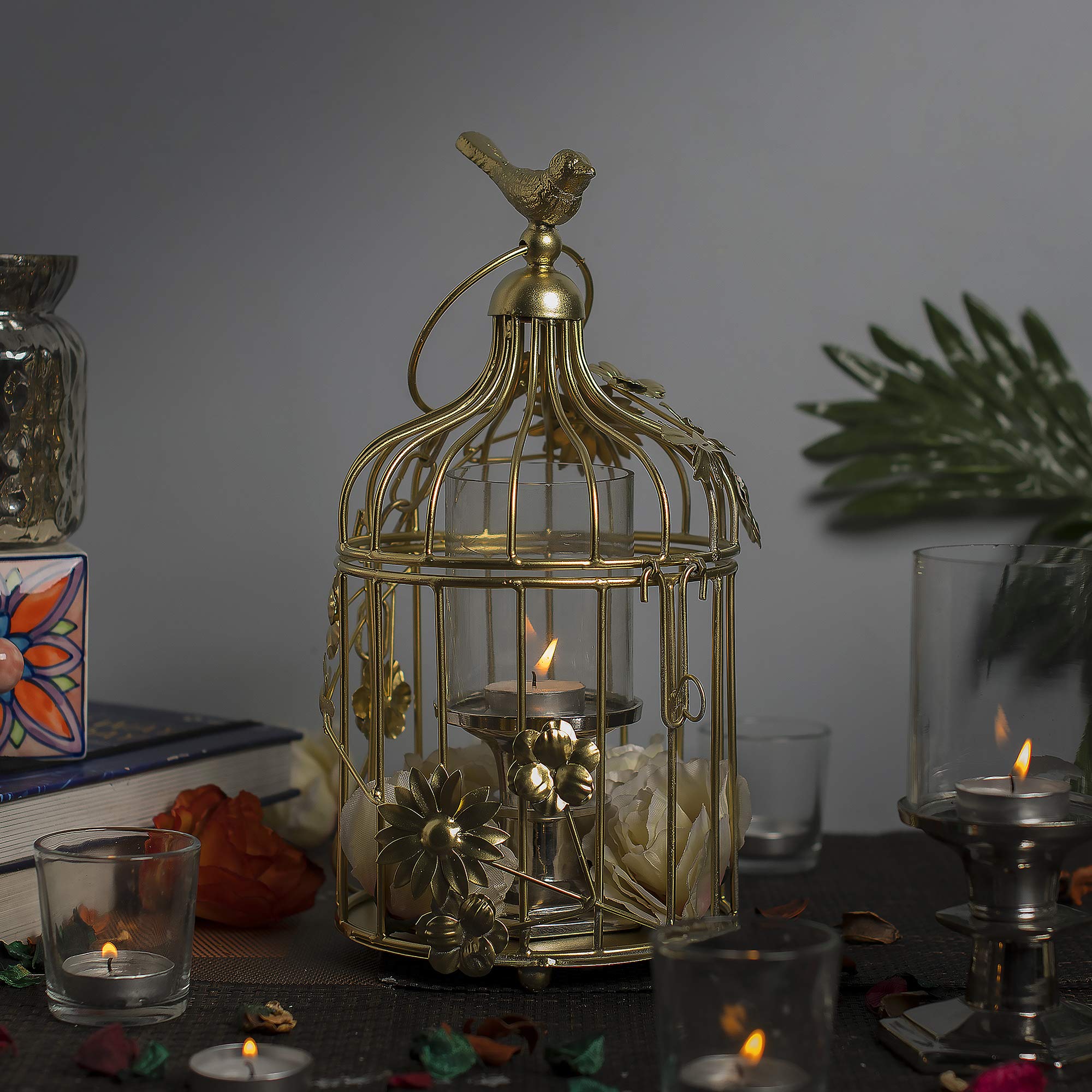 Homesake Golden Bird Cage Candle Holder Buy Online In Cambodia At Desertcart