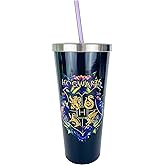Spoontiques Harry Potter Stainless Steel Tumbler, 24oz - Double Wall Insulated Travel Cup with Straw - Hogwarts