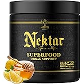 Ambrosia Nektar - Superfood Powder | Daily Organ Support Supplement | Greens Powder Alternative | 13 Superfoods for Energy, Digestion, Skin Health & Immune Support | 30 Servings | Honey Lemon