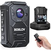 BOBLOV 128G 2K Body Camera with Video and Audio, Remote Controller, M12 | 3500mAh Battery for 15H Recording Wearable Body Mounted Camera, Night Vision for Security Guard, Patrol, Law Enforcement