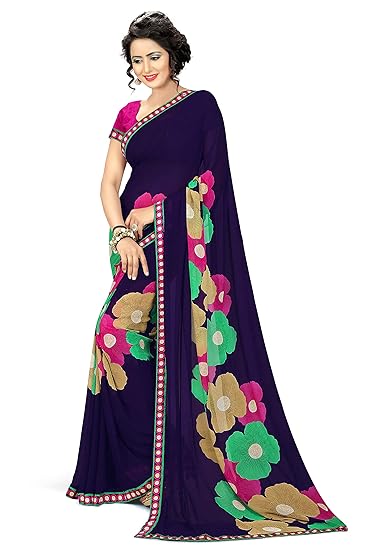 OOMPH! Georgette Saree With Blouse Piece