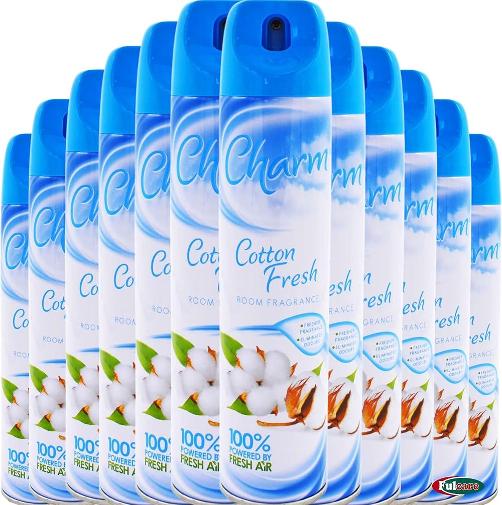 Charm Air Freshener Cotton Fresh Room Spray Non Flammable Bulk Pack 12