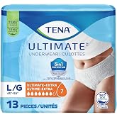 TENA Ultimate Incontinence Underwear for Women, Large, 45-58in, 13 ct | Made with discreet leakage protection for everyday co