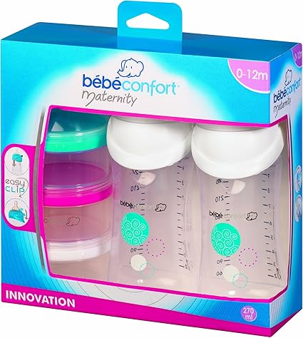 Bebe Confort Biberons Col Large Maternity Easy Clip 270ml Lot De 2 Doseur De Lait Blanc Amazon Fr Bebes Puericulture