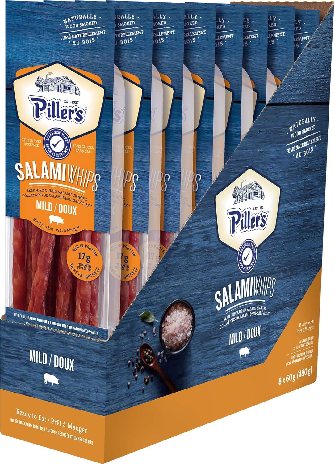 60g Piller's Salami Whips, Mild. (8x60g) Amazon.ca Grocery