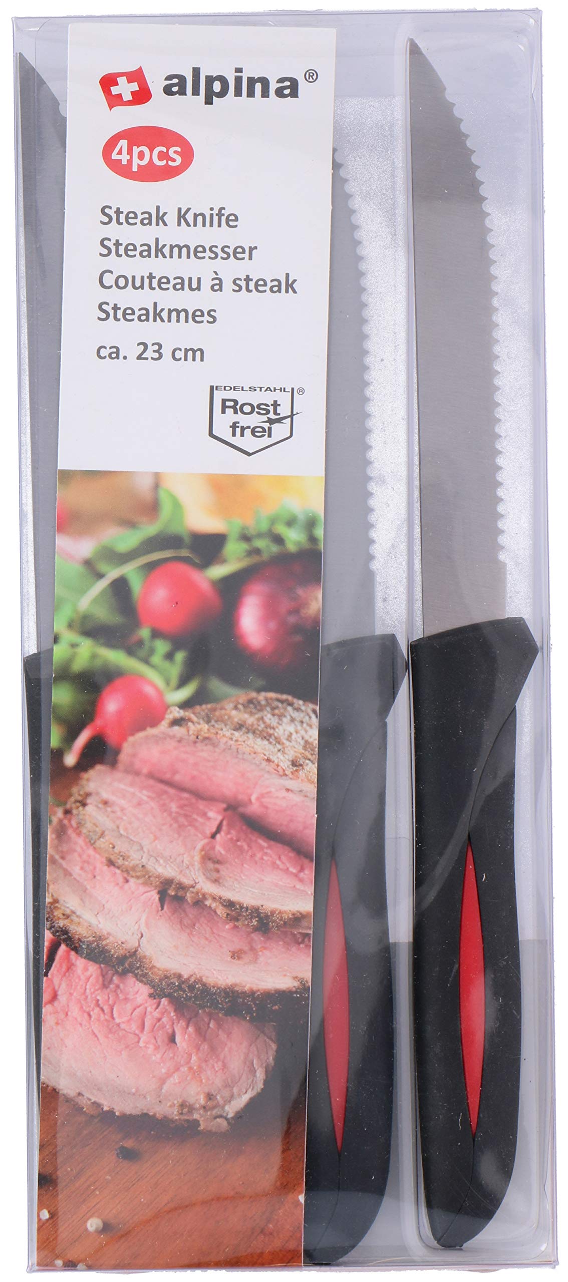 alpina Four 4 Piece Serrated Sharp Steak Knives
