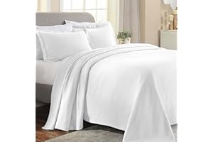 Superior Paisley 3 Piece Cotton Bedspread Set, Home Bed Decor, Decorative Bed Spread, 2 Pillow Shams, Medium Weight Blanket, Matelasse Coverlet Bedding, Vintage Floral Pattern, Twin, White