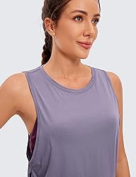 CRZ YOGA Pima Cotton Cropped Tank Tops for Women