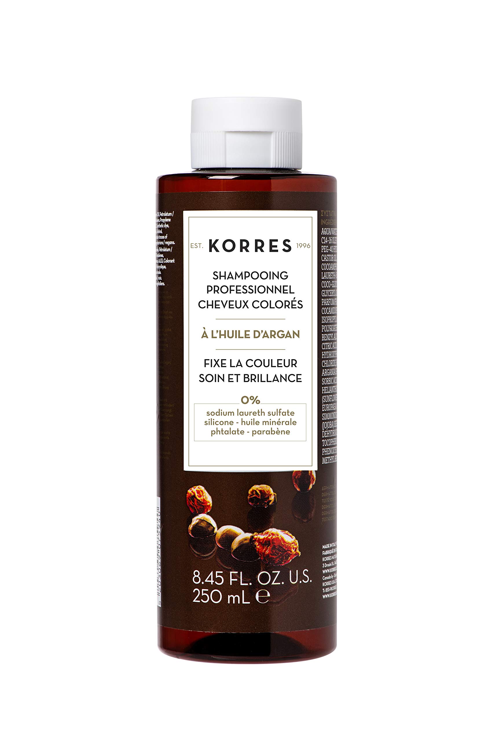 KORRES Argan Oil Shampoo, Cleansing and Care for Coloured Hair, Dermatologically Tested & Vegan, 250 ml