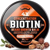 FEBOTE Biotin Beard Growth Balm for Men &ndash; Conditioning Balm with Castor, Shea &amp; Jojoba Oils to Condition, Soften &amp; Thicken Facial Hair &ndash; Non-Greasy, Sandalwood Scent &ndash; 2 oz Grooming Kit