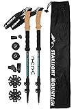 Starlight Mountain Outfitters Trekking Poles – Carbon Fiber Lightweight 6.8oz ea, Collapsible, Adjustable with Quick Flip Locks, Cork Grips, Padded Wrist Straps & Tungsten Tips