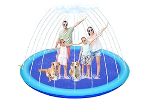 YIVSEN 118" Extra Large Splash Pad for Kids and Dogs, 9.83FT Giant Non-Slip Thickened Sprinkler Pad Pool, Summer Outdoor Water Toys for Baby Toddler Boys Girls 3-12 Years