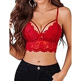 Avidlove Lace Bralette for Women Lingerie Spaghetti Adjustable Strap Tank Camisole Crop Top