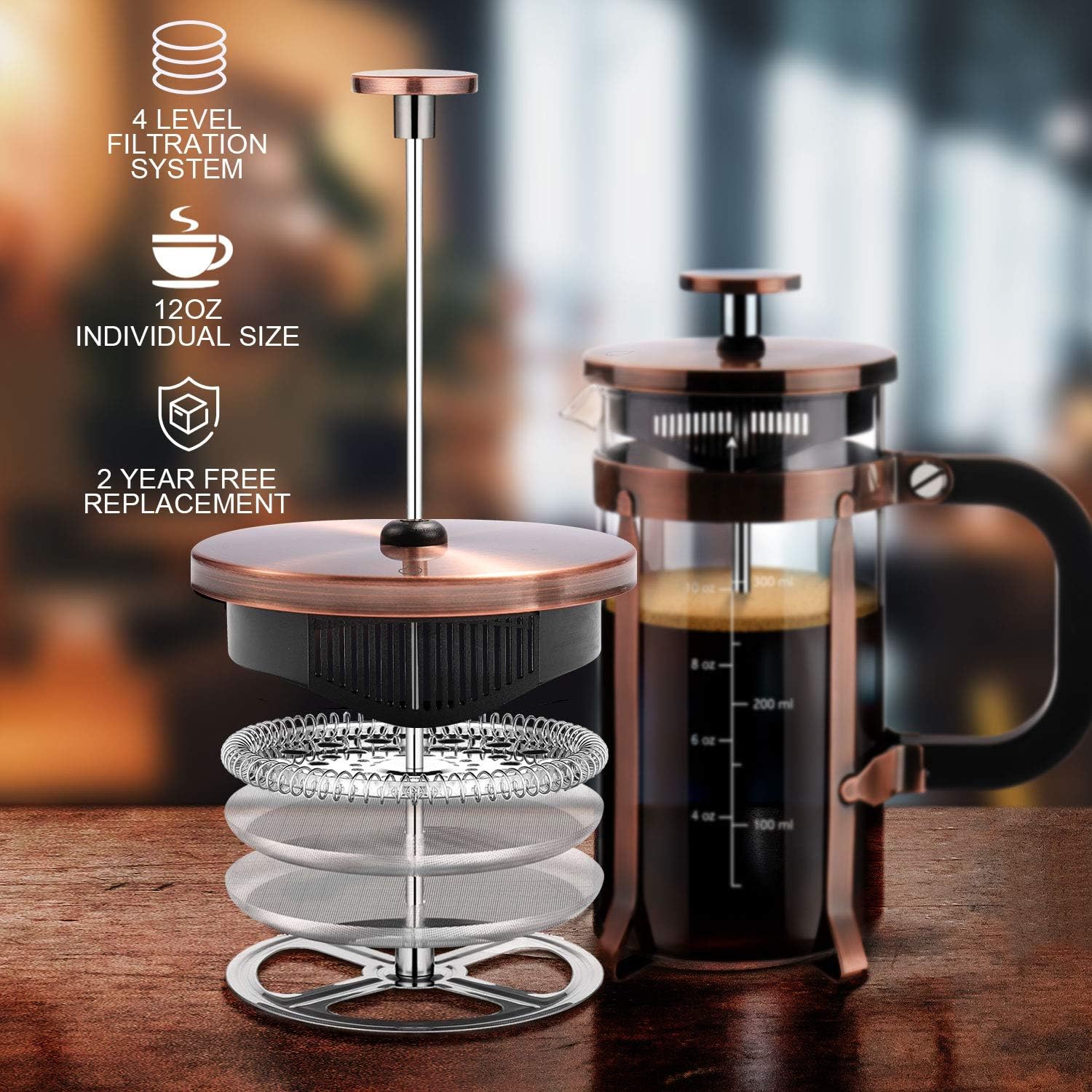 Купить Французская пресса Veken French Press Coffee Maker (12 oz), (12