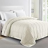 puredown® Blankets King Size - Soft Lightweight Down Blanket for Bed, Cozy Warm Luxury Bed Blanket with Satin Trim, Ivory (108"X90")