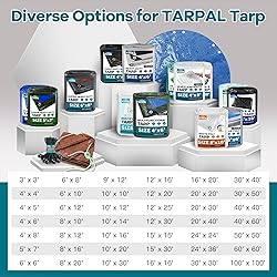 TARPAL 10'x10' White Tarp Waterproof 7.5 mil Medium