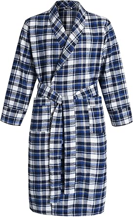 latuza men's cotton flannel robe