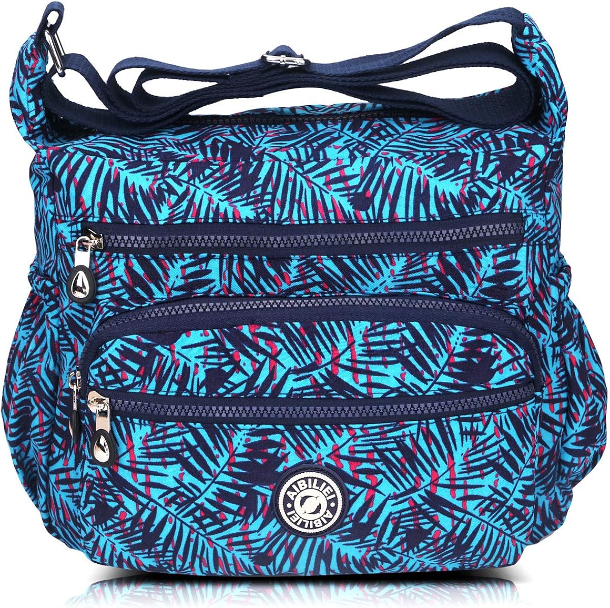 AIBILIEI Women Larger Bag Nylon Crossbody Bag Messenger Shoulder Handbag for Shopping Work Daily Use (Blue) - Image 3