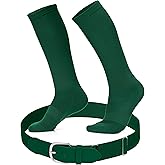 Youth Baseball Socks and Belt Set – Baseball or Softball Socks and Adjustable Belt