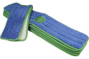CleanAide Twist Yarn Mop Pad with Spot Cleaning Scrubber, 18 Inches, 6 Pack
