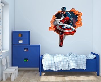 Amazon Com Captain America 3d Wall Effect Wall Decal