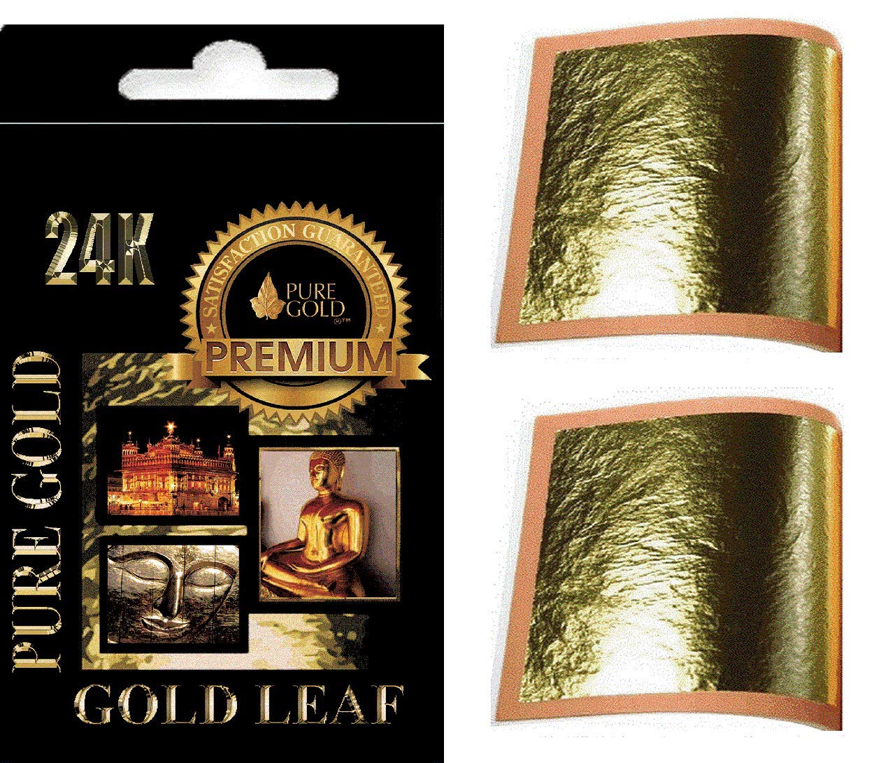 100 SHEETS 7x5cm gold Leaf sheets on base