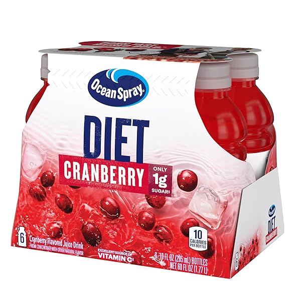 OCEAN SPRAY JUICE DRINK 10 OUNCE BOTTLE PACK OF, DIET CRANBERRY, 60 FL OZ, (PACK OF 6)