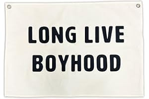 BELLA ROSA HOME Long Live Boyhood Banner Canvas 20 in x 30 in - Nursery Decor for Boys and Toddler Room Decor for Boys Wall Decor