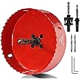 Luomorgo 4.5 inch Hole Saw, 1 1/4 inch Cutting Depth HSS Bi-Metal Hole Cutter for Wood Cornhole Boards Plastic Drywall & Metal Sheet