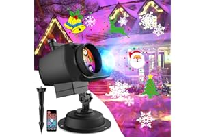 ZORDIN Christmas Projector Lights Outdoor, 2-in-1 100 HD Effects Patterns Christmas Decorations Outdoor Projector W/Remote Control, Snowflake Holiday Projector Light Waterproof IP65 Indoor House Yard Xmas