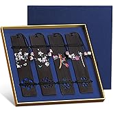 Outus 4 Pieces Wooden Bookmarks for Men Women Employee Appreciation Gifts Valentine's Day Gifts for Men Vintage Handmade Bookmarks Natural Wood Carving for Book Lovers Birthday(Vivid Style)