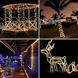 IJG 2 Pack Solar Rope Lights Outdoor Lights, 8