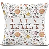 LRyeisahh Lala Gifts Throw Pillow Covers, Christmas Birthday Gifts for Grandma Mothers Day, World's Best Lala Decorative Pillowcases Cushion Cases for Living Room Bedroom Decor 18x18 Pillow Covers