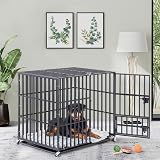 BingoPaw 42 Inch Heavy Duty Dog Crate on Wheels with 3 Doors, Square Tube view 7