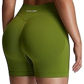 Aoxjox Seamless Biker Shorts for Women Impact Hidden Scrunch Low Waisted Athletic Yoga Short 3.5"/4.5"/5"/6"