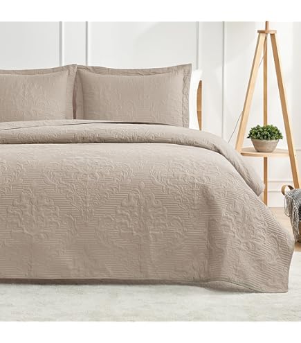 Edredón Café Colcha Cobertor Beige Fresco Queen Size | Envío Gratis