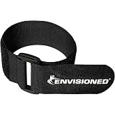 ENVISIONED Reusable Cinch Straps 2" x 40" - 6 Pack, Multipurpose Strong Gripping, Quality Hook and Loop Securing Straps (Black)