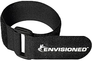ENVISIONED Reusable Cinch Straps 2" x 40" - 6 Pack, Multipurpose Strong Gripping, Quality Hook and Loop Securing Straps (Black)