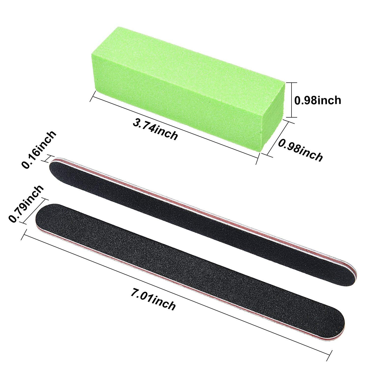 Nail Files and Buffer, TsMADDTs Professional Manicure Tools Kit Rectangular Art Care Buffer Block Tools 100/180 Grit 12Pcs/Pa : Beauty
