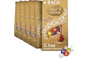 Lindt LINDOR Assorted Chocolate Truffles, Chocolate Candy with Smooth, Melting Truffle Center, Great for Gift Giving, 5.1 oz. Bag (6 Pack)