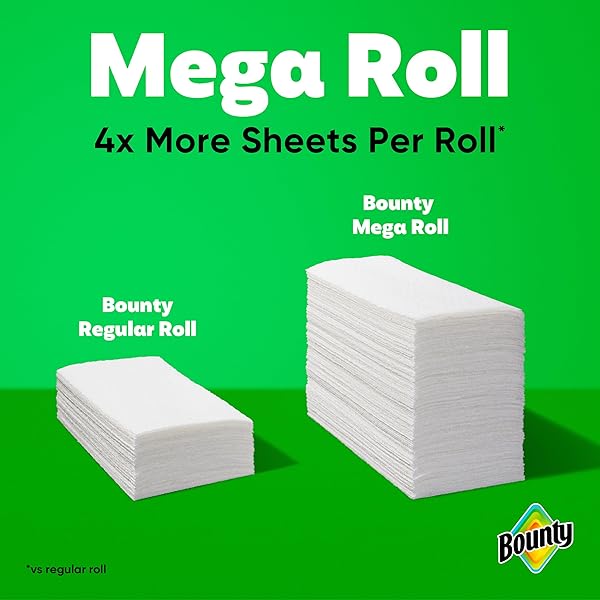BOUNTY SELECT-A-SIZE PAPER TOWELS, WHITE, 2 MEGA ROLLS = 8 REGULAR ROLLS